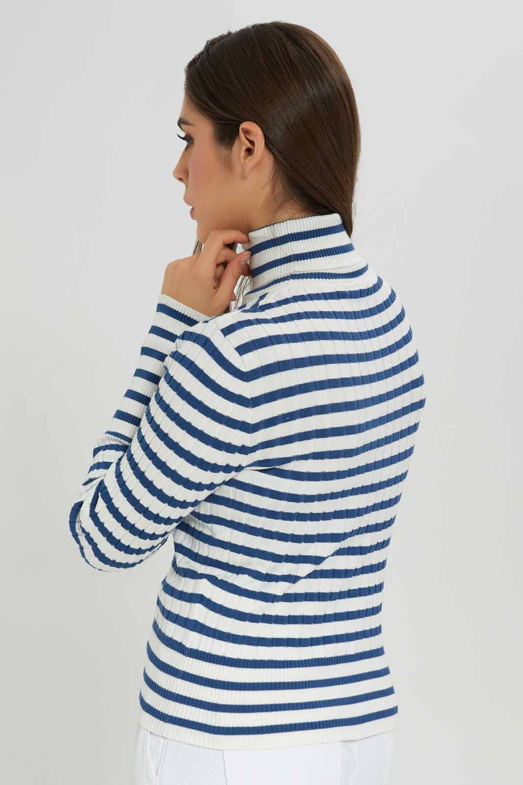 Redtag-Rib-Striped-High-Neck-Pullover-Category:Pullovers,-Colour:Assorted,-Deals:New-In,-Dept:Ladieswear,-Filter:Women's-Clothing,-New-In-Women-APL,-Non-Sale,-Section:Women,-TBL,-W22B,-Women-Pullovers-Women's-
