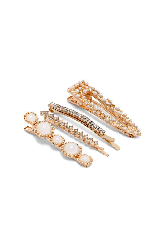 Redtag-Women-Gold-Hair-Clip-And-Earrings-Set-(6-Piece)-Category:Hair-Accessories,-Colour:Gold,-Dept:Ladieswear,-Filter:Women's-Accessories,-New-In,-New-In-Women-ACC,-Non-Sale,-Section:Women,-W22B,-Women-Hair-Accessories-Women-