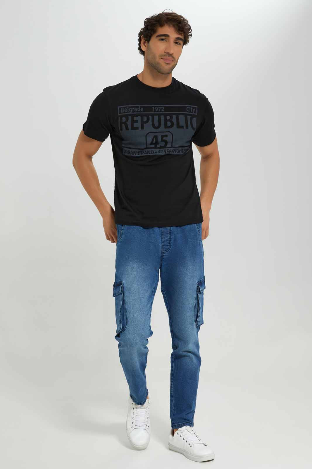 Redtag-Black-Graphic-T-Shirt-Category:T-Shirts,-Colour:Black,-Deals:New-In,-Filter:Men's-Clothing,-Men-T-Shirts,-New-In-Men-APL,-Non-Sale,-Section:Men,-TBL,-W22A-Men's-