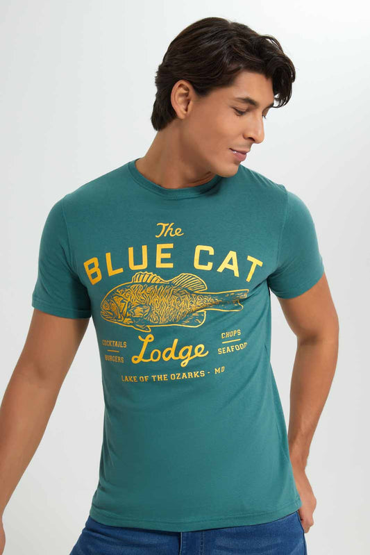 Redtag-Green-Graphic-T-Shirt-Category:T-Shirts,-Colour:Green,-Deals:New-In,-Filter:Men's-Clothing,-Men-T-Shirts,-New-In-Men-APL,-Non-Sale,-Section:Men,-TBL,-W22A-Men's-