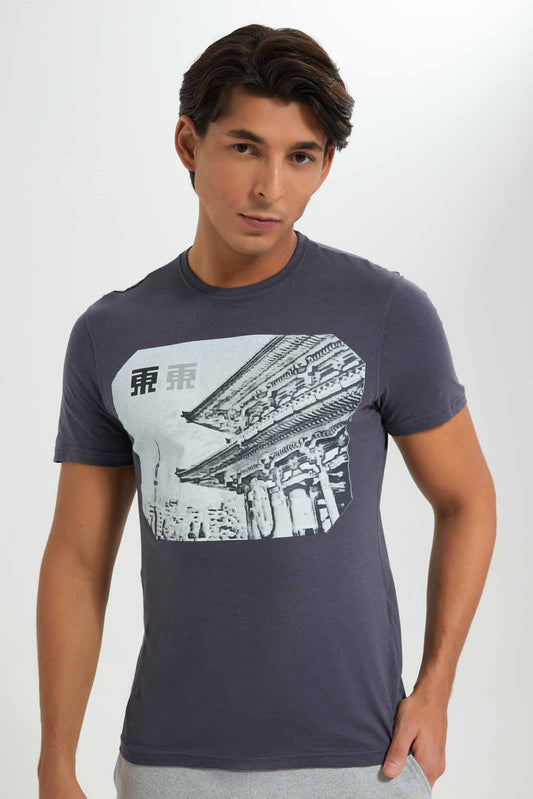 Redtag-Dark-Grey-Graphic-T-Shirt-Category:T-Shirts,-Colour:Charcoal,-Deals:New-In,-Filter:Men's-Clothing,-Men-T-Shirts,-New-In-Men-APL,-Non-Sale,-Section:Men,-TBL,-W22A-Men's-
