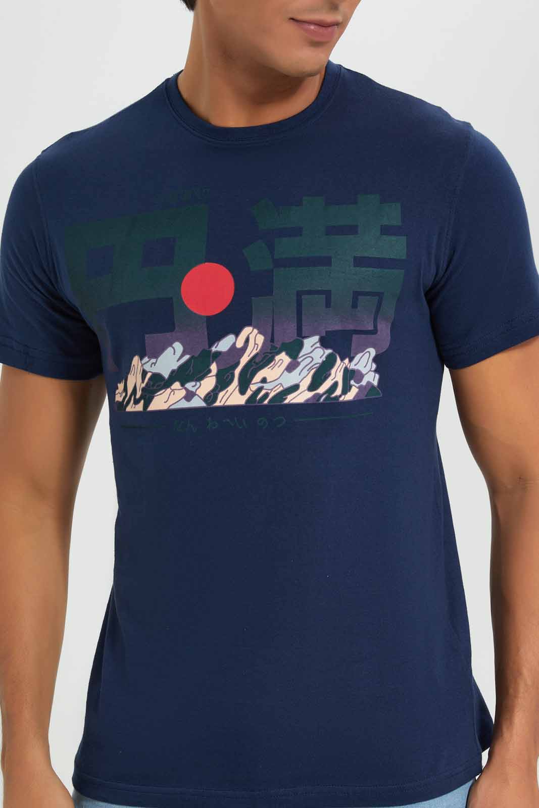 Redtag-Navy-Graphic-T-Shirt-Category:T-Shirts,-Colour:Navy,-Deals:New-In,-Filter:Men's-Clothing,-Men-T-Shirts,-New-In-Men-APL,-Non-Sale,-Section:Men,-TBL,-W22A-Men's-