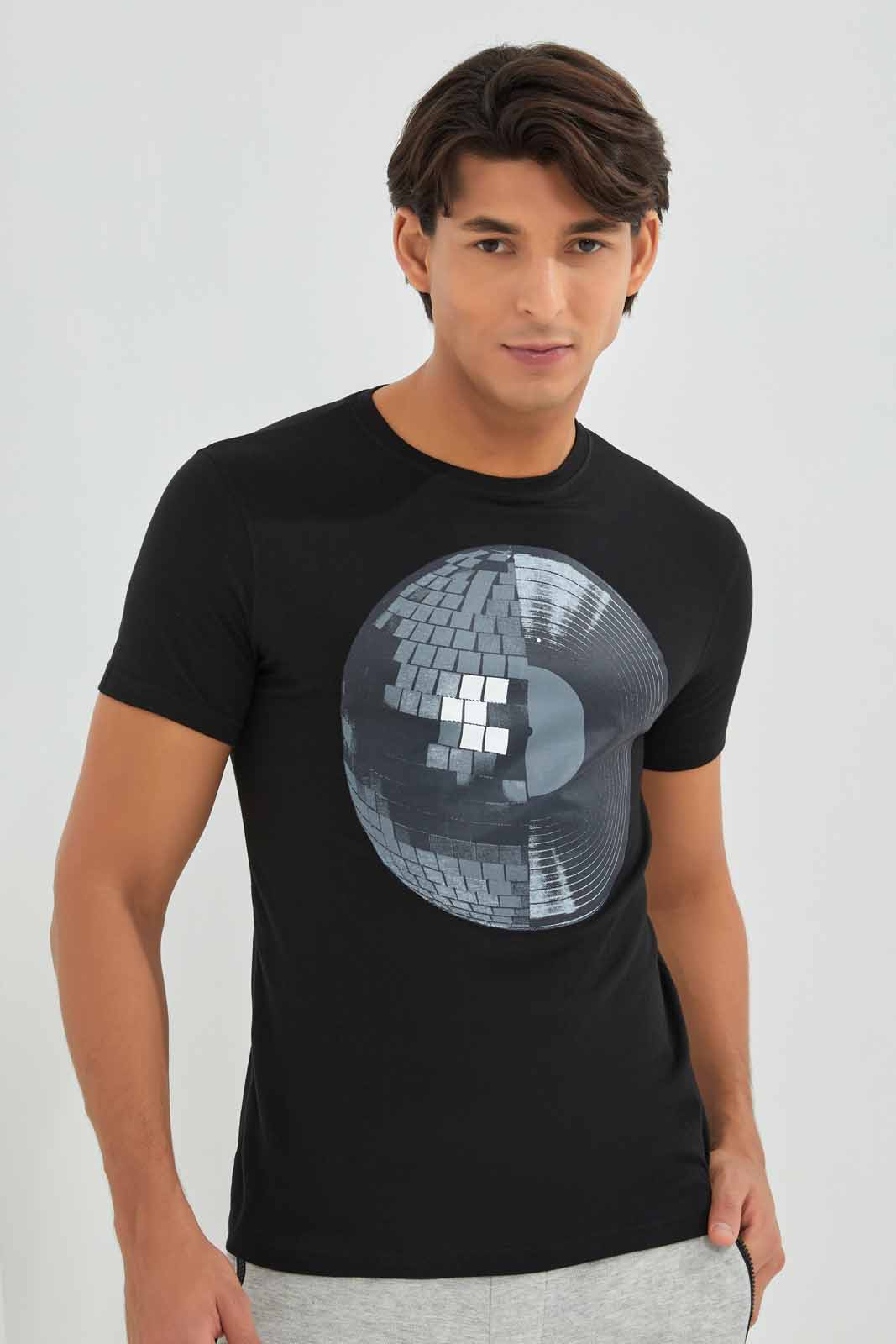 Redtag-Black-Graphic-T-Shirt-Category:T-Shirts,-Colour:Black,-Deals:New-In,-Filter:Men's-Clothing,-Men-T-Shirts,-New-In-Men-APL,-Non-Sale,-Section:Men,-TBL,-W22A-Men's-