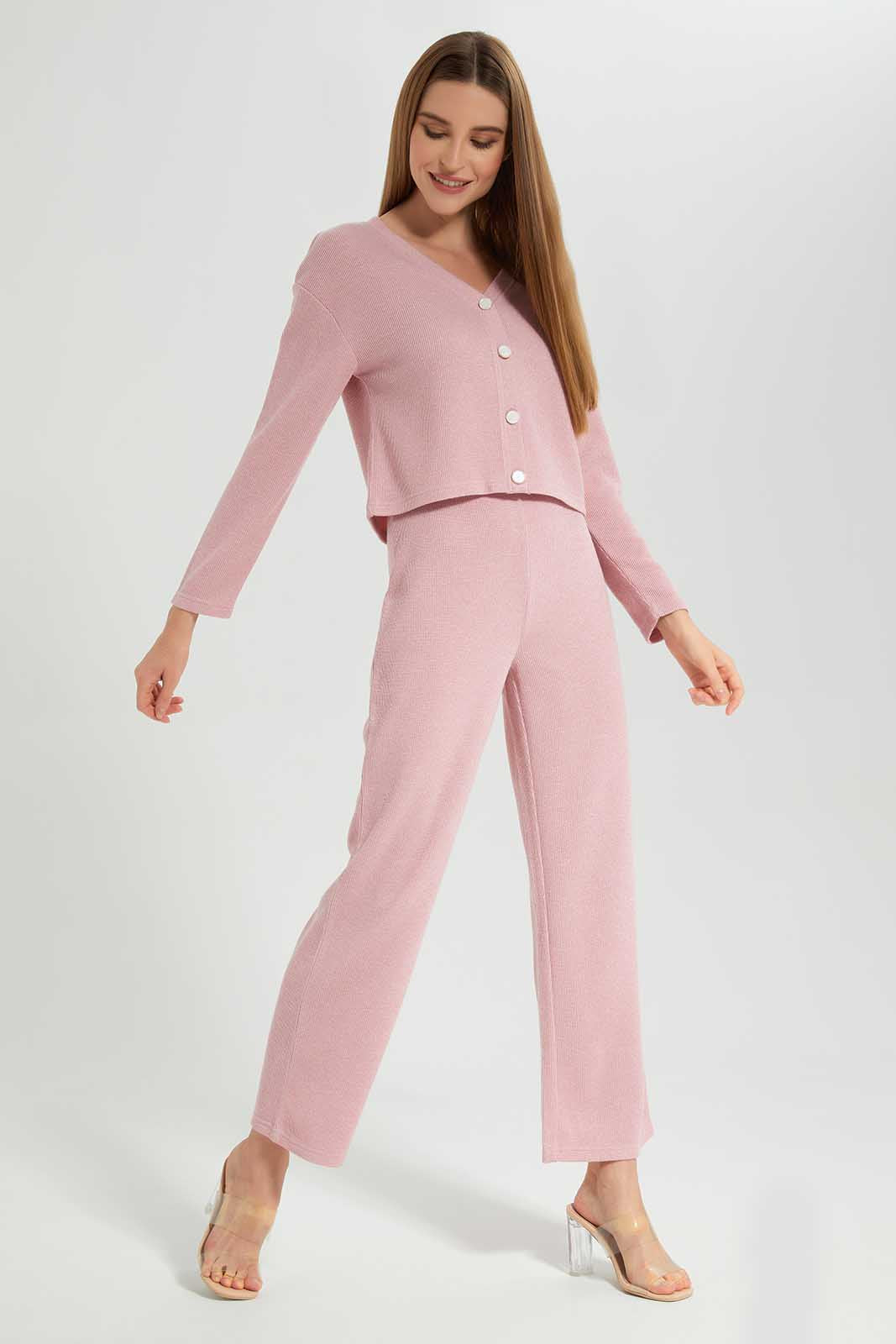Redtag-Pink-Flared-Trouser-Category:Trousers,-Colour:Apricot,-Deals:New-In,-Filter:Women's-Clothing,-LEC,-LEC-Trousers,-New-In-LEC-APL,-Non-Sale,-Section:Women,-W22B-Women's-