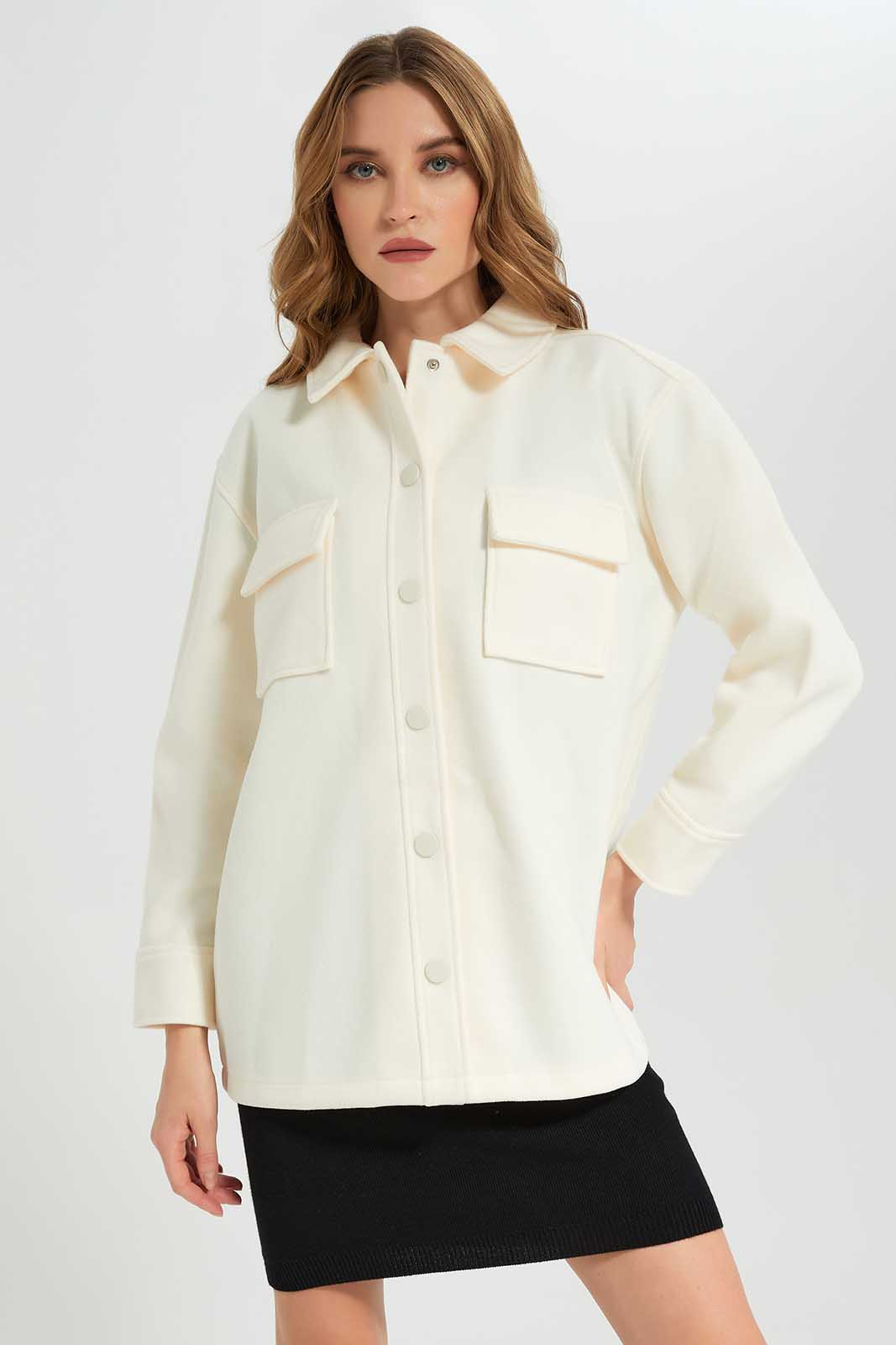 Redtag-Beige-Collared-Button-Front-Jacket-Category:Jackets,-Colour:Beige,-Deals:New-In,-Filter:Women's-Clothing,-LEC,-LEC-Jackets,-New-In-LEC-APL,-Non-Sale,-Section:Women,-W22B-Women's-