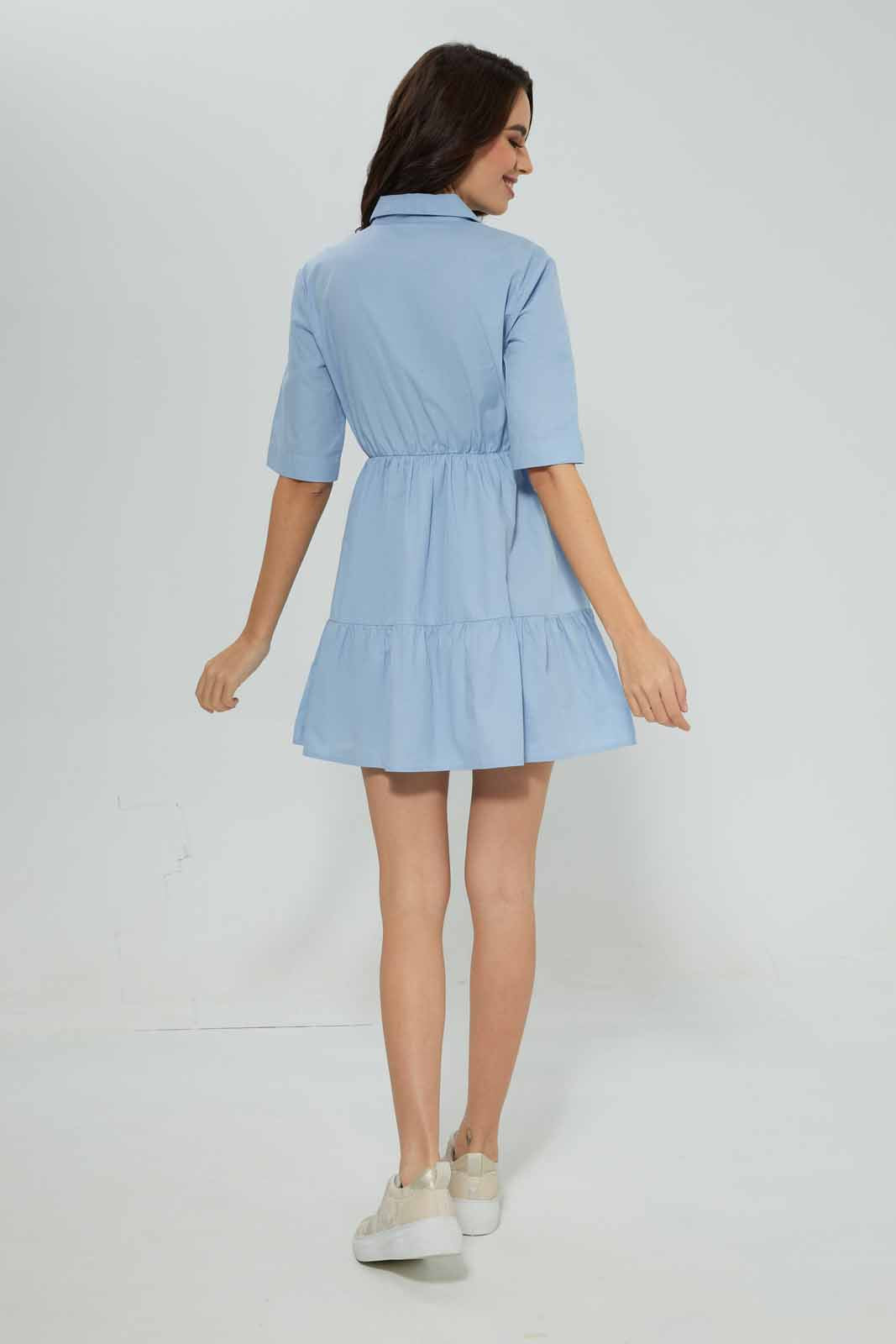 Redtag-Poplin-Shirt-Dress-Category:Dresses,-Colour:Blue,-Deals:New-In,-Filter:Women's-Clothing,-New-In-Women-APL,-Non-Sale,-Section:Women,-W22A,-Women-Dresses-Women's-