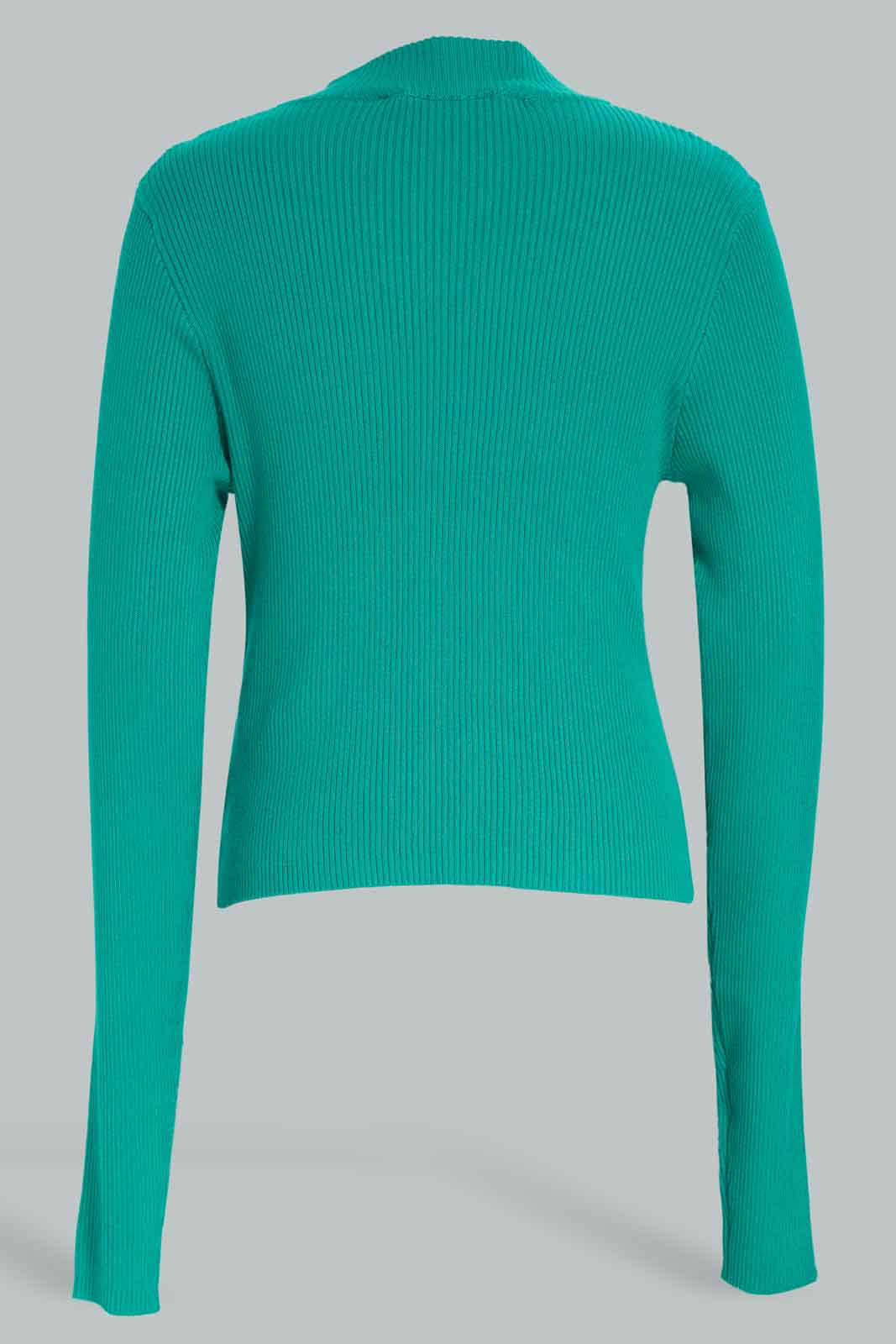 Redtag-Green-High-Neck-Plain-Pullover-Category:Pullovers,-Colour:Green,-Deals:New-In,-Filter:Women's-Clothing,-New-In-Women-APL,-Non-Sale,-Section:Women,-W22B,-Women-Pullovers-Women's-