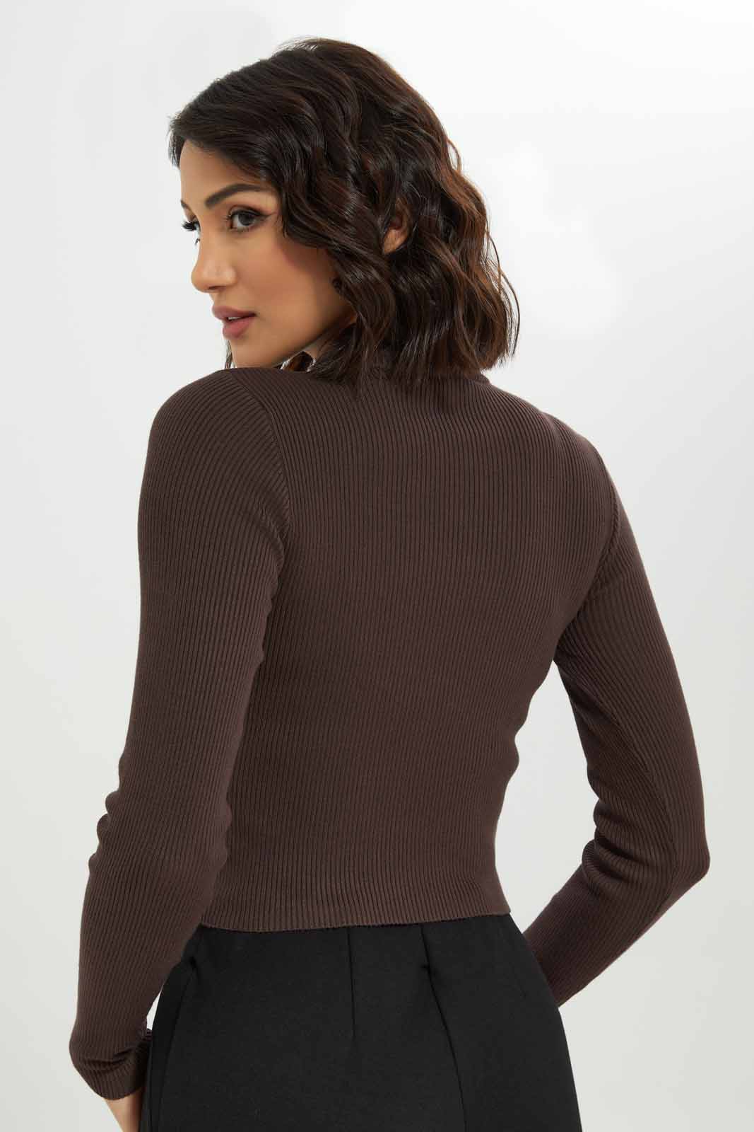 Redtag-Brown-High-Neck-Plain-Pullover-Category:Pullovers,-Colour:Brown,-Deals:New-In,-Dept:Ladieswear,-Filter:Women's-Clothing,-New-In-Women-APL,-Non-Sale,-Section:Women,-W22B,-Women-Pullovers-Women's-