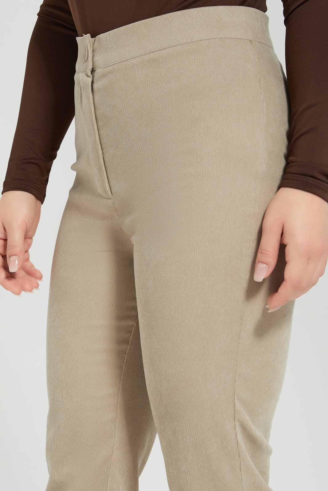 Redtag-Beige-Flared-Leg-Corduroy-Trousers-Category:Trousers,-Colour:Beige,-Deals:New-In,-Filter:Women's-Clothing,-LMC,-Modest,-New-In-Women-APL,-Non-Sale,-Section:Women,-W22B,-Women-Trousers--