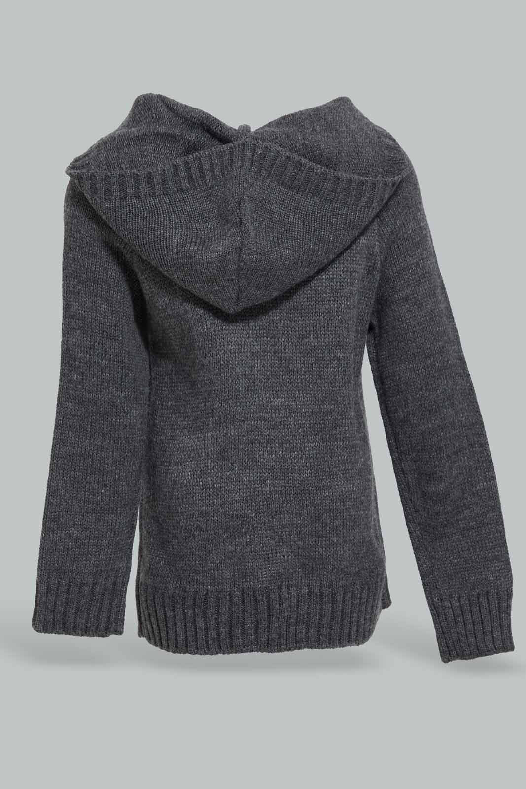 Redtag-Charcoal-Hoody-Zip-Thnrough-Padded-Cargian-Category:Cardigans,-Colour:Charcoal,-Deals:New-In,-Filter:Infant-Boys-(3-to-24-Mths),-INB-Cardigans,-New-In-INB-APL,-Non-Sale,-Section:Boys-(0-to-14Yrs),-W22B-Infant-Boys-3 to 24 Months