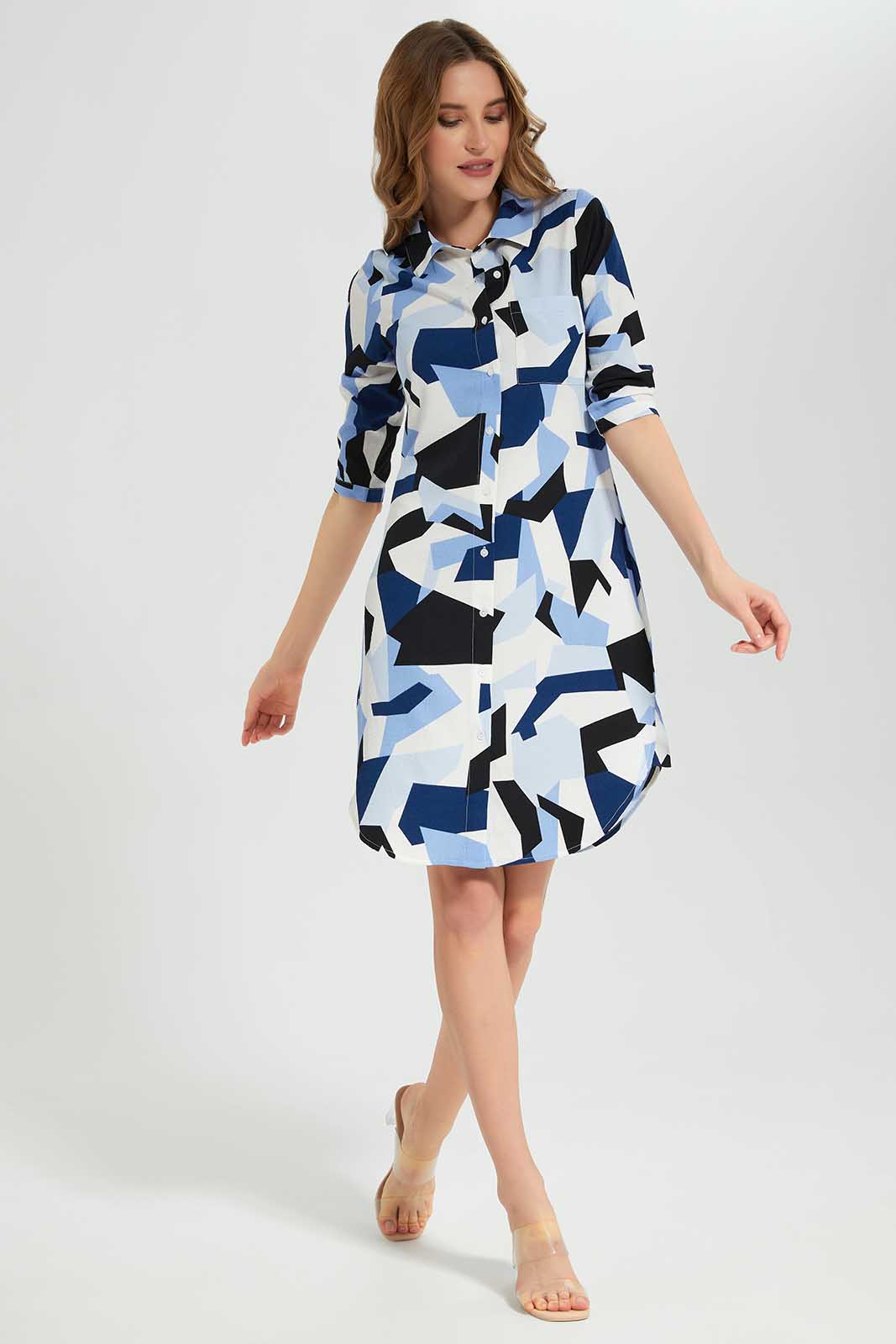 Redtag-Assorted-3/4-Sleeve-Dress-Category:Dresses,-Colour:Assorted,-Deals:New-In,-Filter:Women's-Clothing,-LEC,-LEC-Dresses,-New-In-LEC-APL,-Non-Sale,-Section:Women,-W22B-Women's-