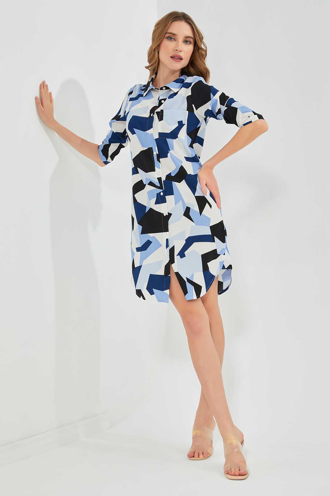 Redtag-Assorted-3/4-Sleeve-Dress-Category:Dresses,-Colour:Assorted,-Deals:New-In,-Filter:Women's-Clothing,-LEC,-LEC-Dresses,-New-In-LEC-APL,-Non-Sale,-Section:Women,-W22B-Women's-