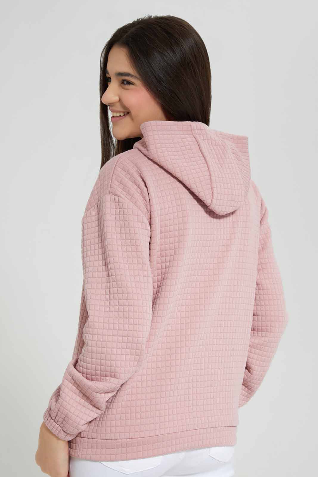 Redtag-Pink-Jacquard-Hoody-Category:Sweatshirts,-Colour:Apricot,-Deals:New-In,-Filter:Senior-Girls-(8-to-14-Yrs),-GSR-Sweatshirts,-New-In-GSR-APL,-Non-Sale,-Section:Girls-(0-to-14Yrs),-W22B-Senior-Girls-9 to 14 Years