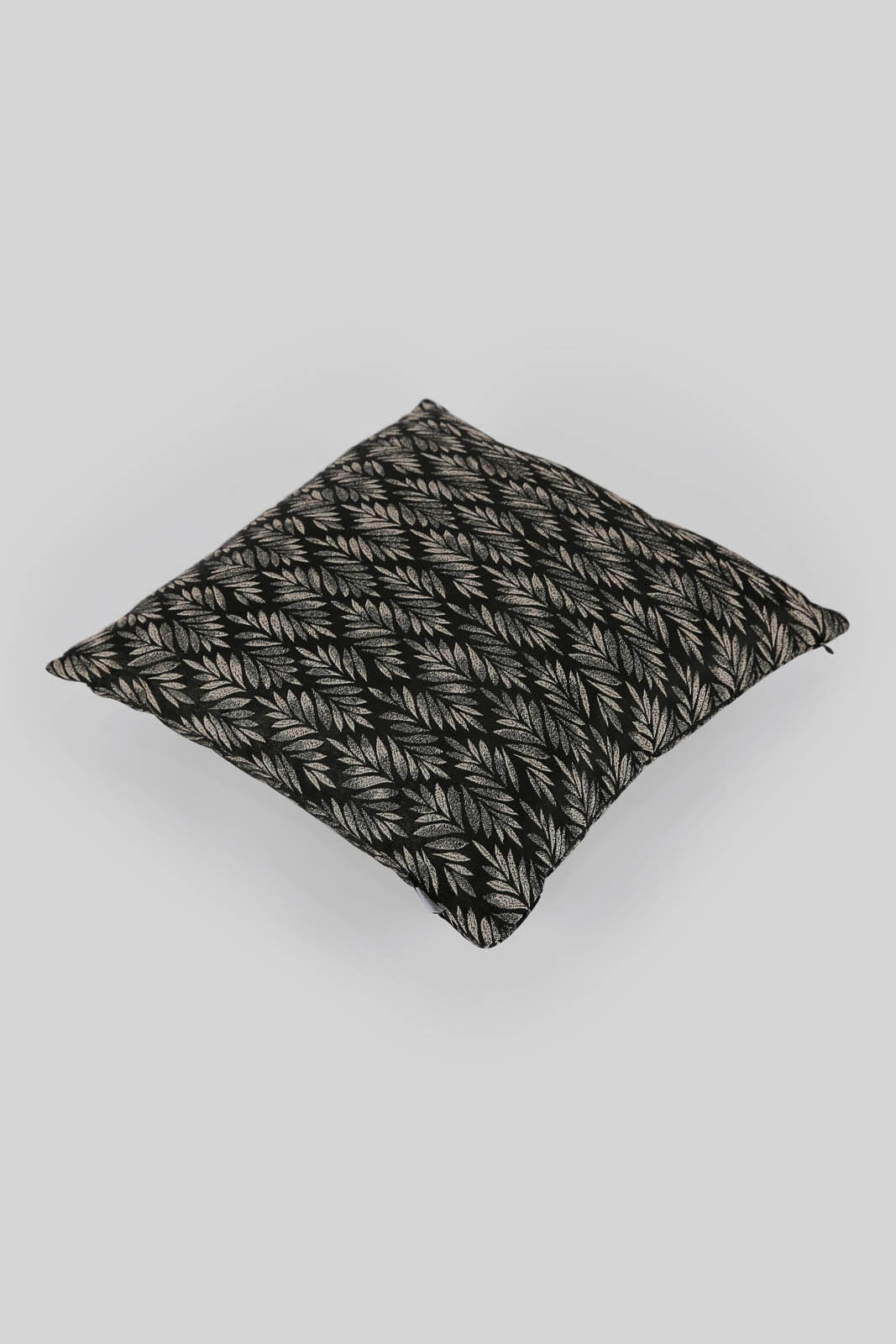 Redtag-Brown-With-Gold-Leaves-Jacquard-Cushion-Category:Cushions,-Colour:Brown,-Deals:New-In,-Filter:Home-Bedroom,-HMW-BED-Cushions,-New-In-HMW-BED,-Non-Sale,-Section:Homewares,-W22B-Home-Bedroom-
