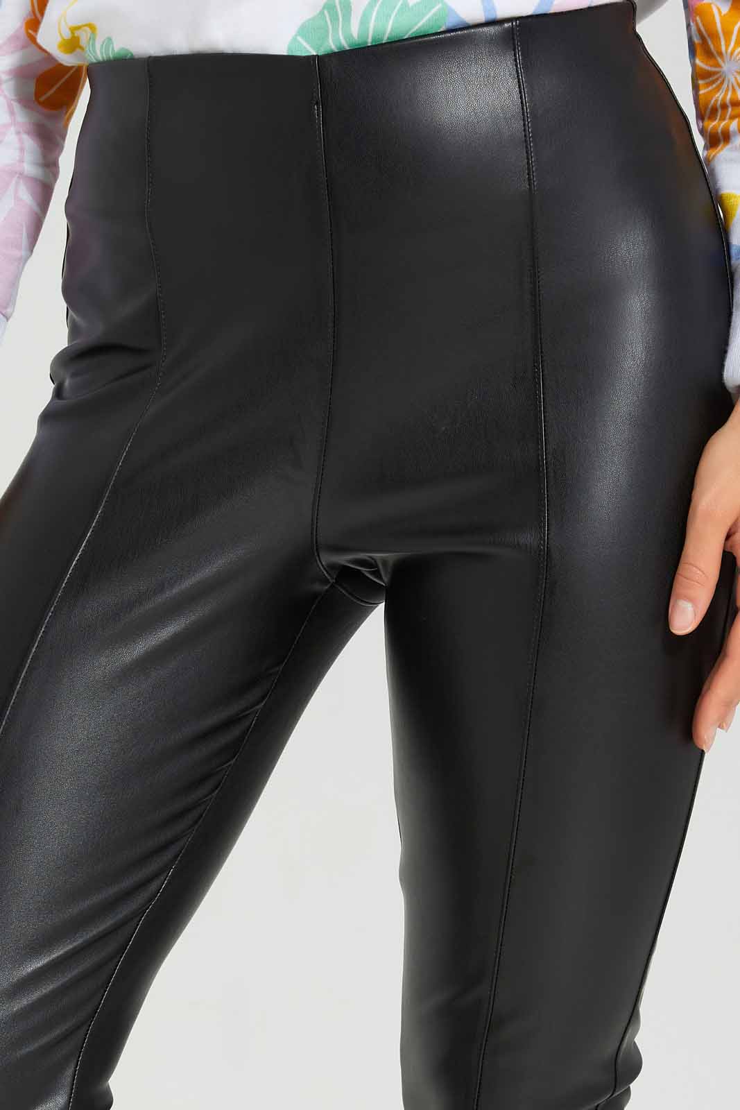 Redtag-Black-Ladies-Skinny-PU-Legging-Category:Jeggings,-Colour:Black,-Deals:New-In,-Filter:Women's-Clothing,-New-In-Women-APL,-Non-Sale,-Section:Women,-W22B,-Women-Jeggings-Women's-