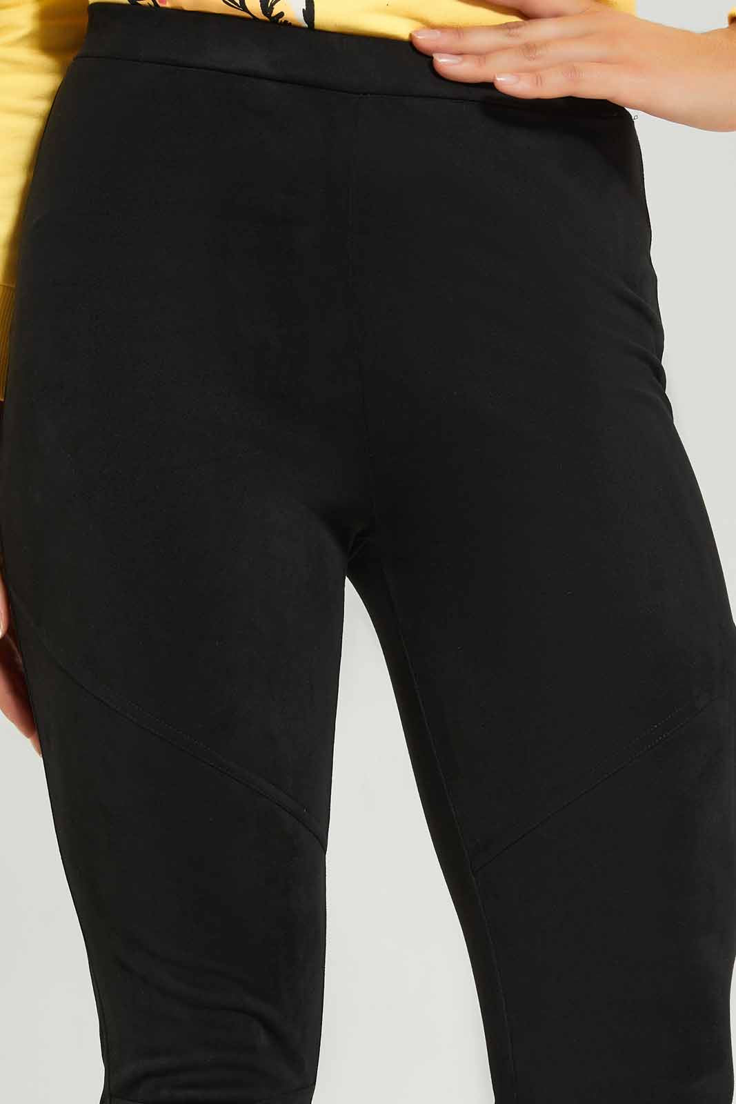Redtag-Black-Skinny-Suede-Legging-Category:Jeggings,-Colour:Black,-Deals:New-In,-Filter:Women's-Clothing,-New-In-Women-APL,-Non-Sale,-Section:Women,-W22B,-Women-Jeggings-Women's-