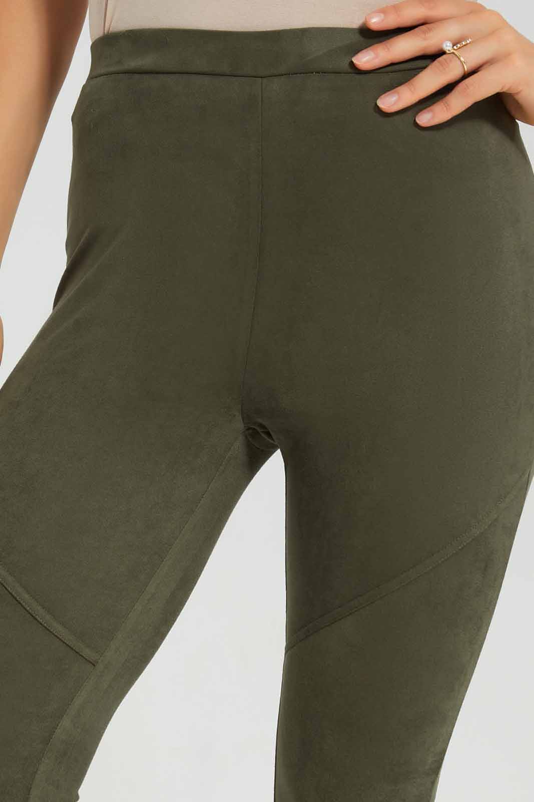 Redtag-Olive-Skinny-Suede-Legging-Category:Jeggings,-Colour:Olive,-Deals:New-In,-Filter:Women's-Clothing,-New-In-Women-APL,-Non-Sale,-Section:Women,-W22B,-Women-Jeggings-Women's-