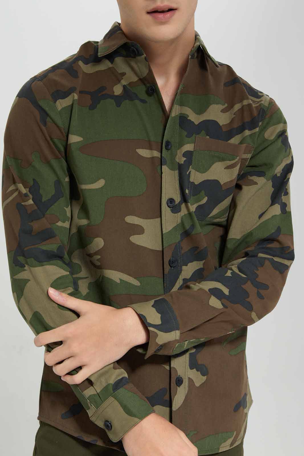 Redtag-Green-AOP-Shirt-Category:Shirts,-Colour:Olive,-Deals:New-In,-Filter:Men's-Clothing,-Men-Shirts,-NDAY,-New-In-Men-APL,-Non-Sale,-Section:Men,-W22B-Men's-
