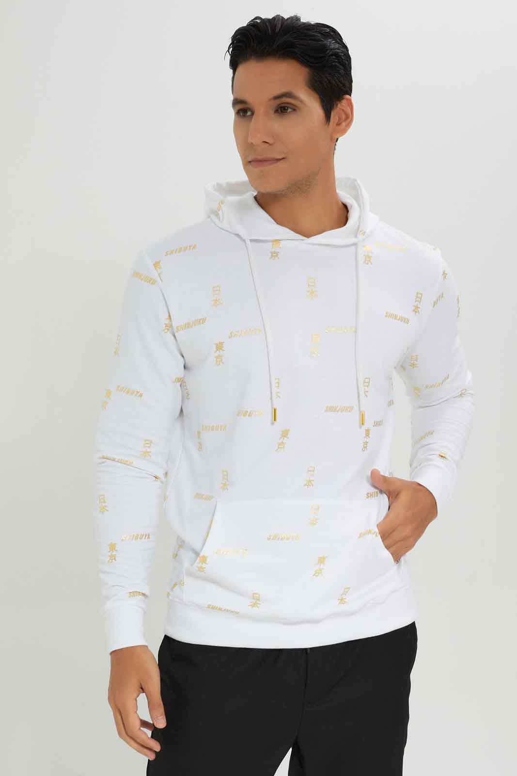 Redtag-White-AOP-Foil-Print-Hoody-Category:Sweatshirts,-Colour:White,-Deals:New-In,-Dept:Menswear,-Filter:Men's-Clothing,-Men-Sweatshirts,-New-In-Men-APL,-Non-Sale,-Section:Men,-W22B-Men's-