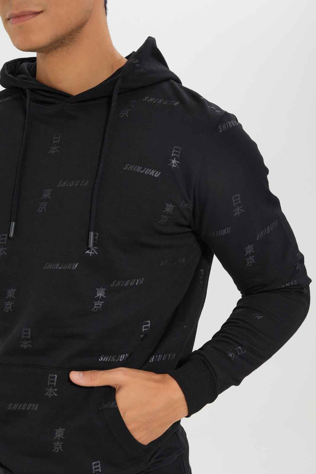 Redtag-Black-AOP-Foil-Print-Hoody-Category:Sweatshirts,-Colour:Black,-Deals:New-In,-Dept:Menswear,-Filter:Men's-Clothing,-Men-Sweatshirts,-New-In-Men-APL,-Non-Sale,-Section:Men,-W22B-Men's-