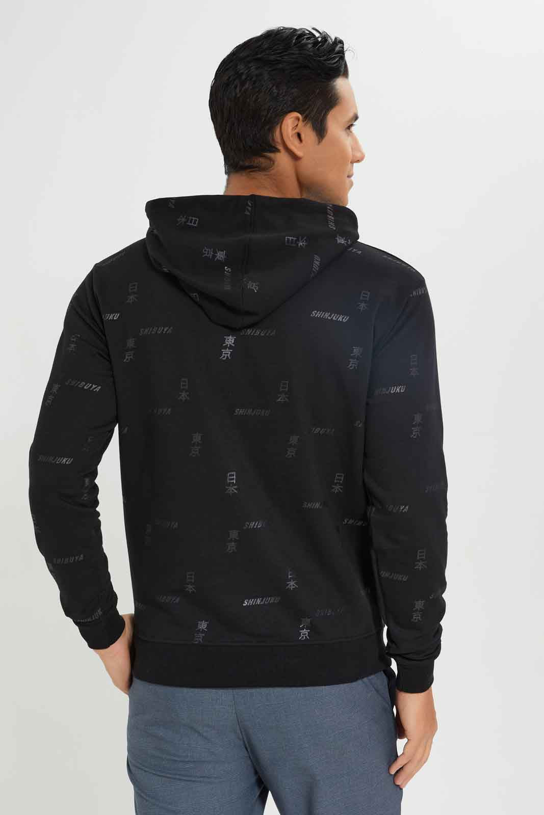 Redtag-Black-AOP-Foil-Print-Hoody-Category:Sweatshirts,-Colour:Black,-Deals:New-In,-Dept:Menswear,-Filter:Men's-Clothing,-Men-Sweatshirts,-New-In-Men-APL,-Non-Sale,-Section:Men,-W22B-Men's-