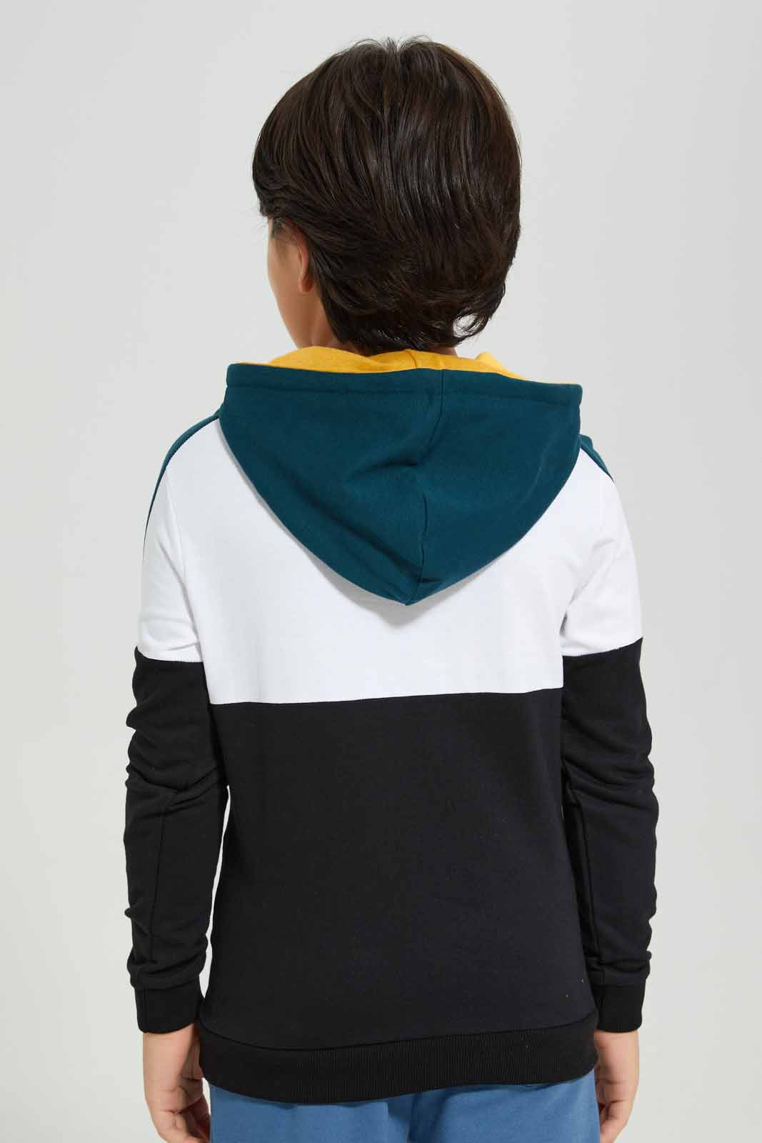 Redtag-Black-Flap-Pocket-Hooded-Sweatshirt-BOY-Sweatshirts,-Category:Sweatshirts,-Colour:Black,-Deals:New-In,-EHW,-Filter:Boys-(2-to-8-Yrs),-New-In-BOY-APL,-Non-Sale,-Section:Boys-(0-to-14Yrs),-W22B-Boys-2 to 8 Years