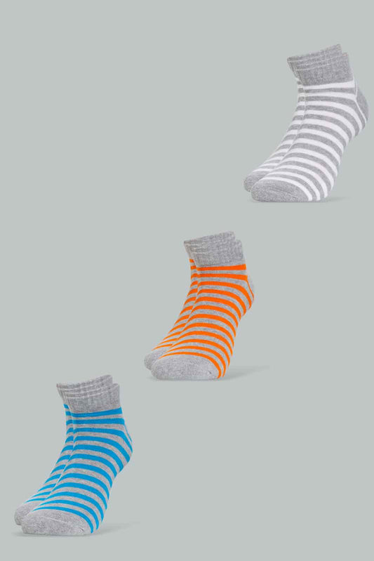 Redtag-Grey-Striper-Pack-of-3-Ankle-Socks-365,-Category:Socks,-Colour:Grey,-Deals:New-In,-Filter:Men's-Clothing,-Men-Socks,-New-In-Men-APL,-Non-Sale,-Section:Men-Men's-