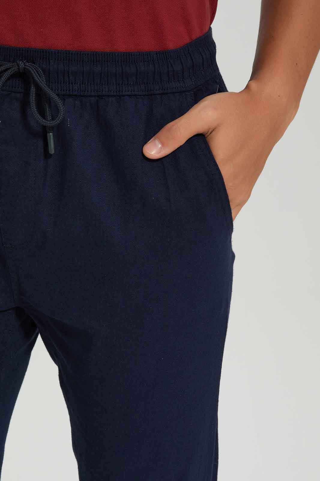 Redtag-Navy-Pull-On-Trousers-CAPSULE-BUY,-Category:Trousers,-Colour:Navy,-Deals:New-In,-Dept:Menswear,-Filter:Men's-Clothing,-Men-Trousers,-New-In-Men-APL,-Non-Sale,-Section:Men,-W22A-Men's-