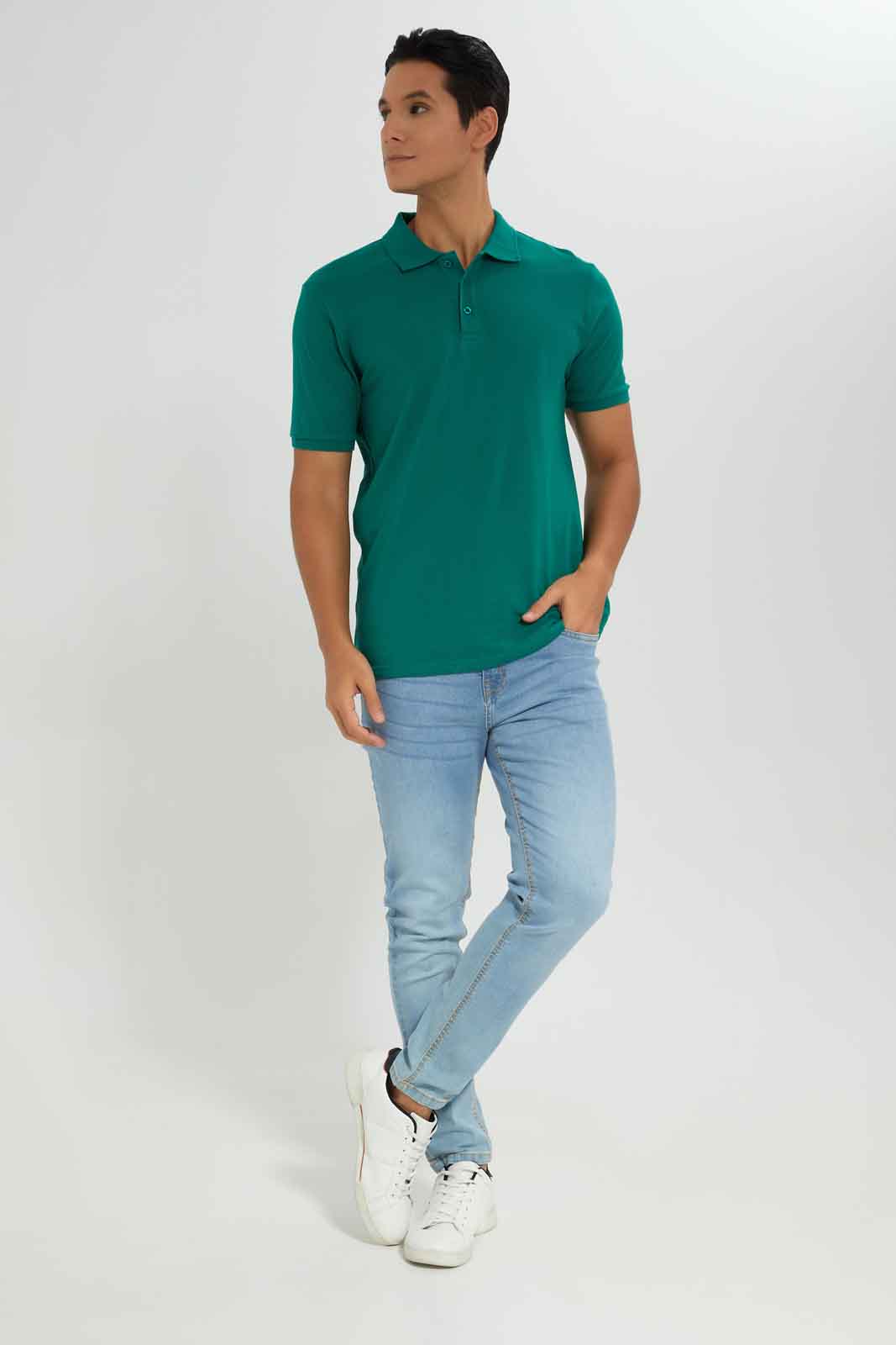 Redtag-Polo-Shirt-Category:Polo-T-Shirts,-Colour:Green,-Deals:New-In,-Dept:Menswear,-Filter:Men's-Clothing,-Men-Polo-T-Shirts,-New-In-Men-APL,-Non-Sale,-Section:Men,-TBL,-W22A-Men's-