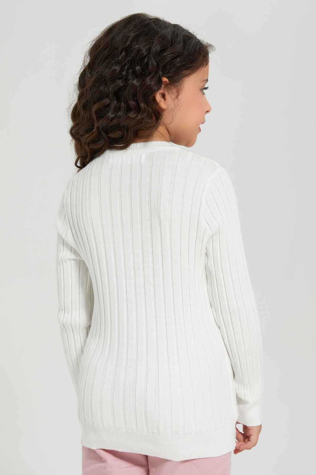 Redtag-Cream-Long-Sleeve-Pullover-Category:Pullovers,-Colour:Cream,-Deals:New-In,-Dept:Girls,-Filter:Girls-(2-to-8-Yrs),-GIR-Pullovers,-New-In-GIR-APL,-Non-Sale,-Section:Girls-(0-to-14Yrs),-W22B-Girls-2 to 8 Years