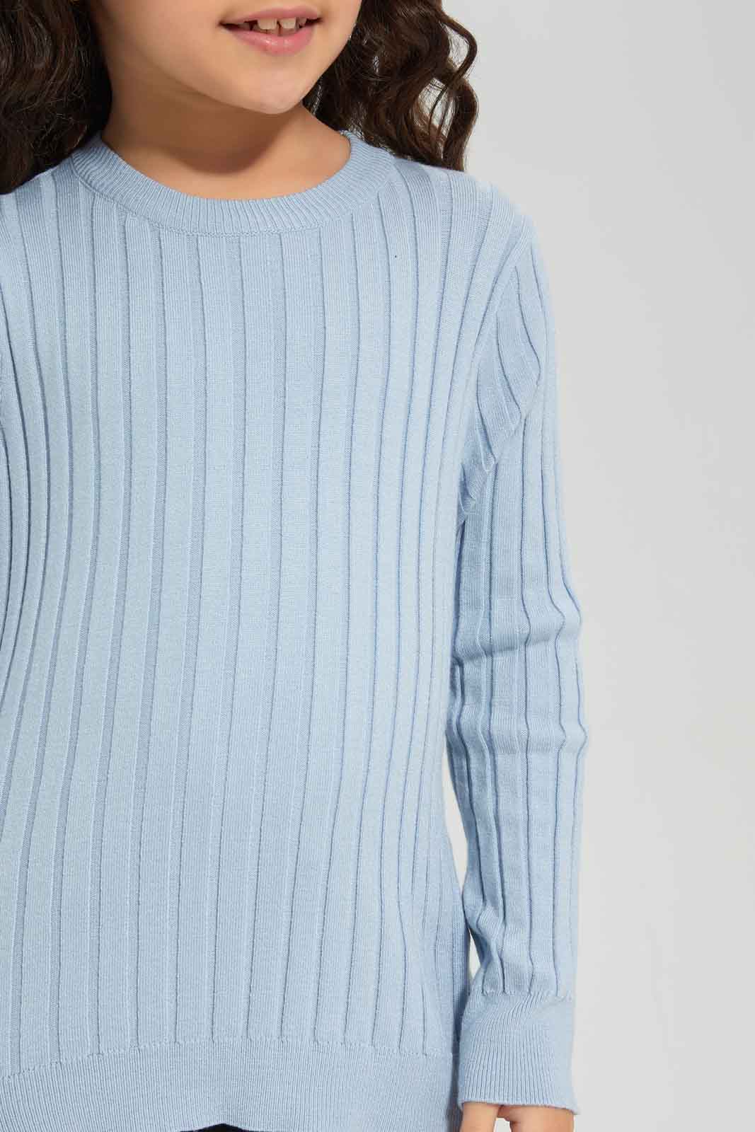 Redtag-Sky-Blue-Loong-Sleeve-Pullover-Category:Pullovers,-Colour:Sky-Blue,-Deals:New-In,-Dept:Girls,-Filter:Girls-(2-to-8-Yrs),-GIR-Pullovers,-New-In-GIR-APL,-Non-Sale,-Section:Girls-(0-to-14Yrs),-W22B-Girls-2 to 8 Years