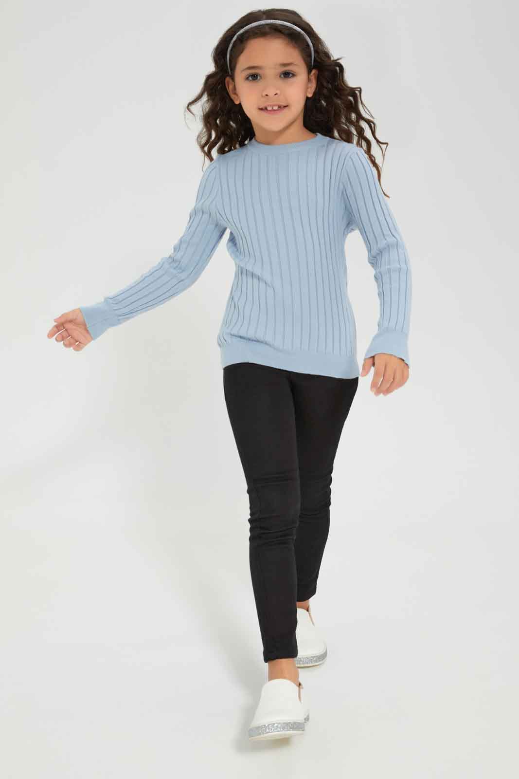 Redtag-Sky-Blue-Loong-Sleeve-Pullover-Category:Pullovers,-Colour:Sky-Blue,-Deals:New-In,-Dept:Girls,-Filter:Girls-(2-to-8-Yrs),-GIR-Pullovers,-New-In-GIR-APL,-Non-Sale,-Section:Girls-(0-to-14Yrs),-W22B-Girls-2 to 8 Years