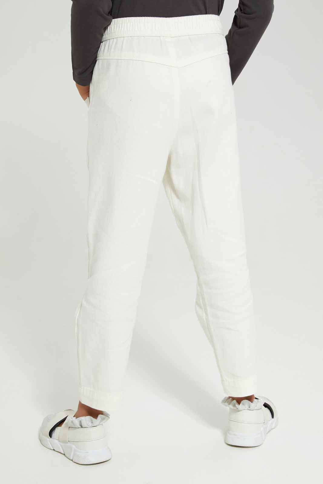 Redtag-White-Baggy-Jegging-Category:Jeggings,-Colour:White,-Deals:New-In,-Filter:Girls-(2-to-8-Yrs),-GIR-Jeggings,-New-In-GIR-APL,-Non-Sale,-Section:Girls-(0-to-14Yrs),-W22A-Girls-2 to 8 Years