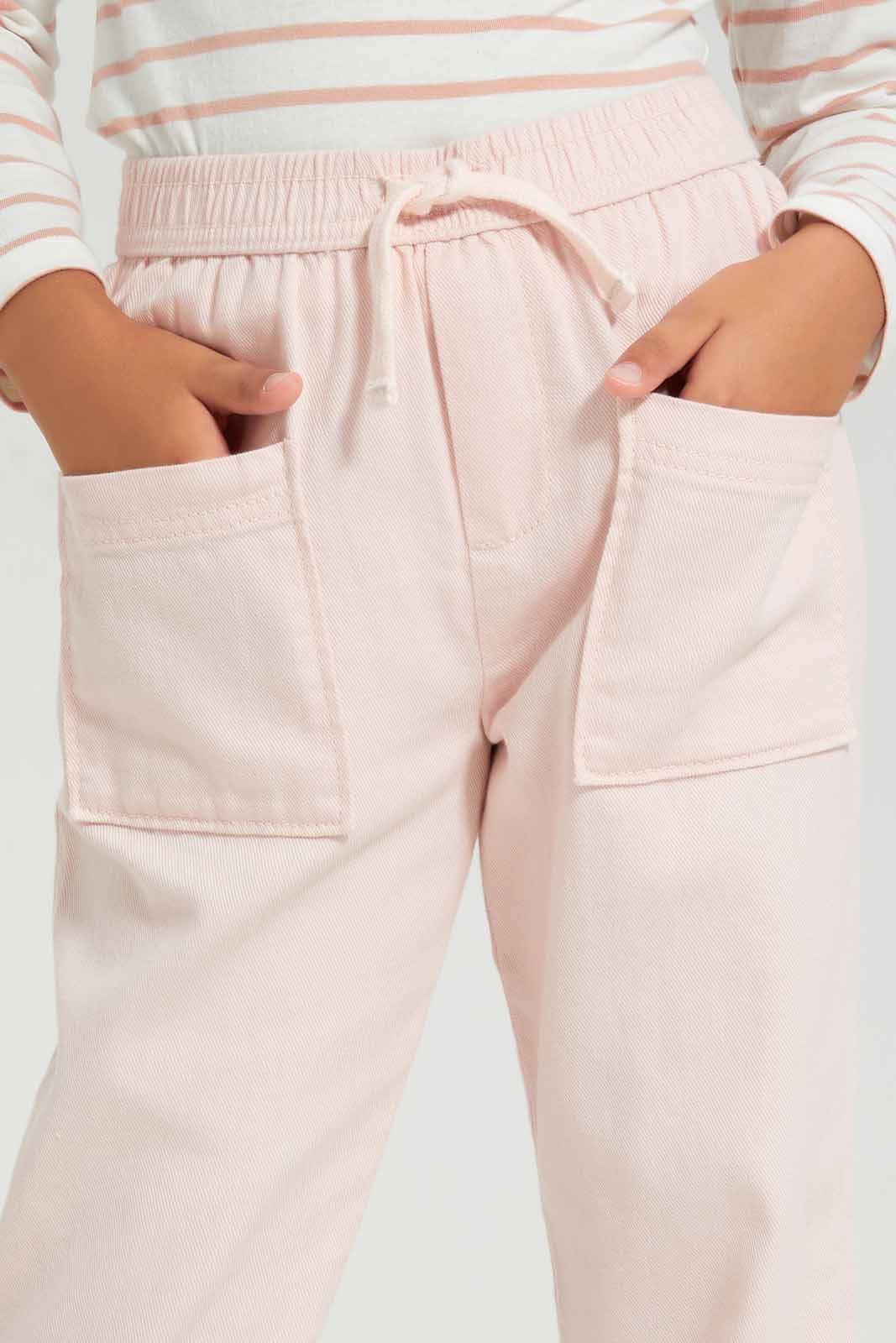 Redtag-Pink-Baggy-Jegging-Category:Jeggings,-Colour:Apricot,-Deals:New-In,-Filter:Girls-(2-to-8-Yrs),-GIR-Jeggings,-New-In-GIR-APL,-Non-Sale,-Section:Girls-(0-to-14Yrs),-W22A-Girls-2 to 8 Years