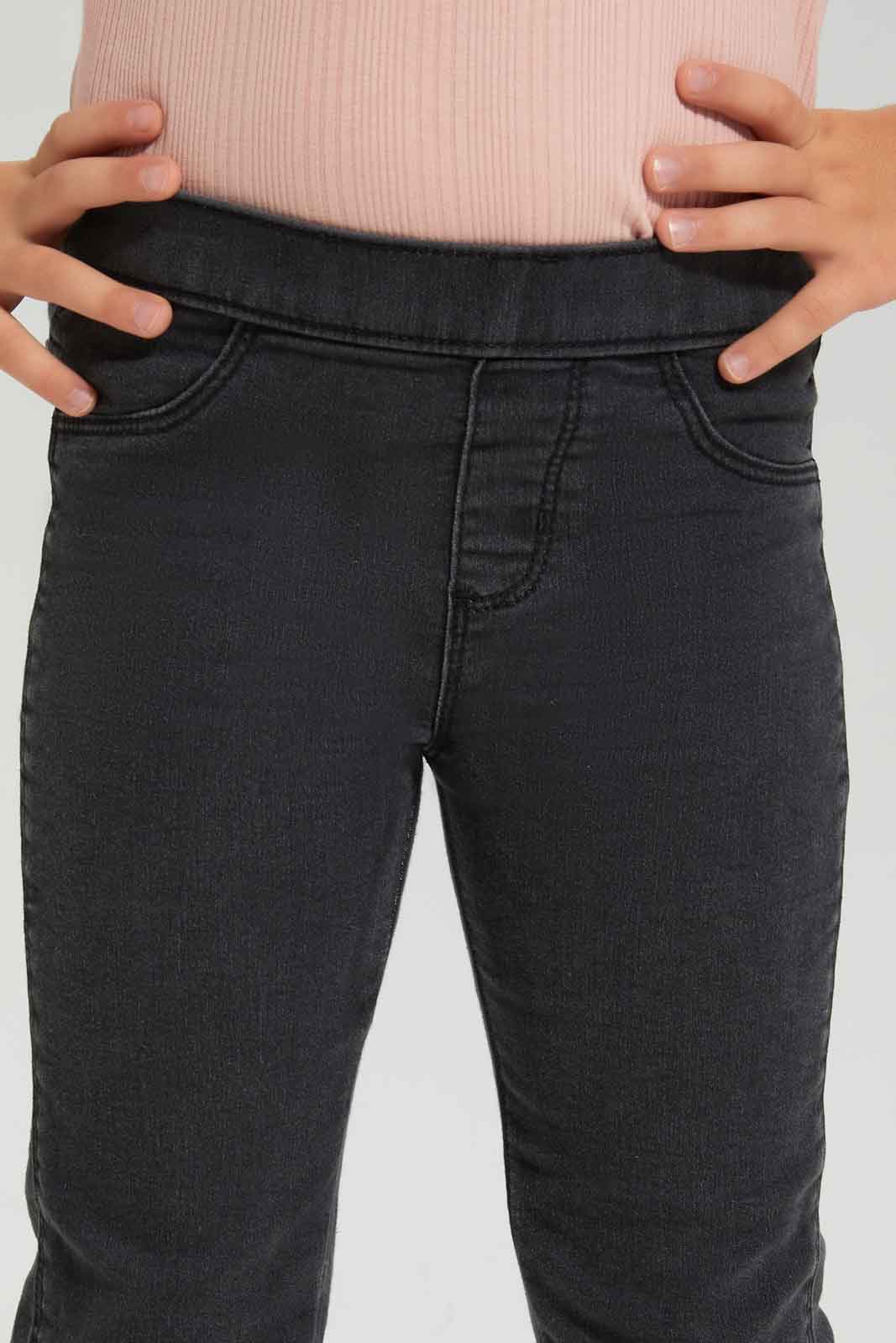 Redtag-Grey-Flared-Jegging-Category:Jeggings,-Colour:Charcoal,-Deals:New-In,-Dept:Girls,-Filter:Girls-(2-to-8-Yrs),-GIR-Jeggings,-New-In-GIR-APL,-Non-Sale,-Section:Girls-(0-to-14Yrs),-W22A-Girls-2 to 8 Years