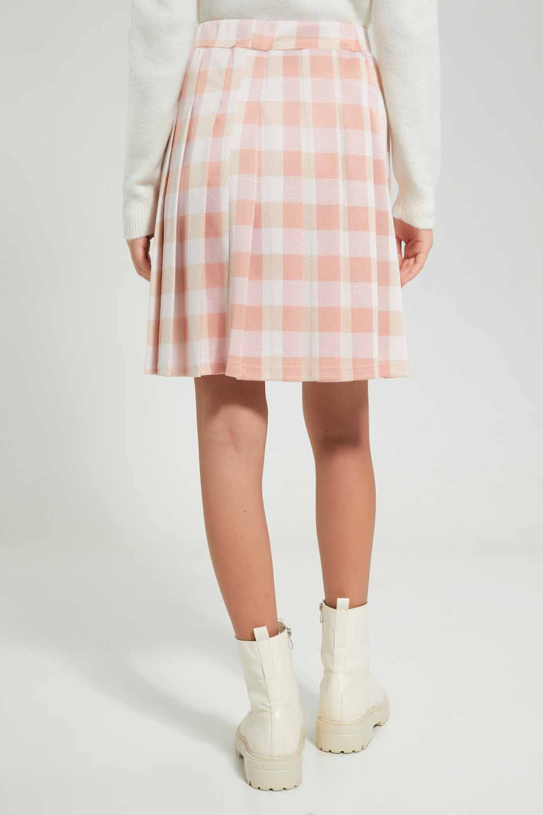 Redtag-Pink-Plaid-Skirts-Category:Skirts,-Colour:Assorted,-Deals:New-In,-Filter:Senior-Girls-(8-to-14-Yrs),-GSR-Skirts,-New-In-GSR-APL,-Non-Sale,-Section:Girls-(0-to-14Yrs),-W22B-Senior-Girls-9 to 14 Years