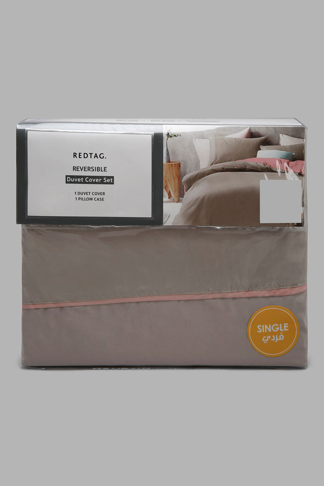 Redtag-Pink/Grey-Reversible-2-Piece-Duvet-Cover-Set-(Single-Size)-Category:Duvet-Covers,-Colour:Pink,-Deals:New-In,-Filter:Home-Bedroom,-HMW-BED-Duvet-Covers,-New-In-HMW-BED,-Non-Sale,-Section:Homewares,-W22A-Home-Bedroom-