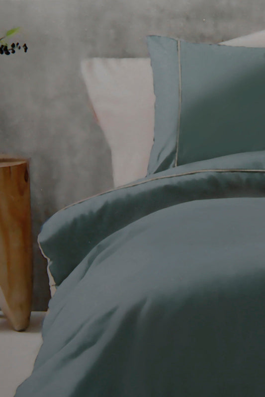 Redtag-Teal/Ivory-Reversible-3-Piece-Duvet-Cover-Set-(King-Size)-Category:Duvet-Covers,-Colour:Teal,-Deals:New-In,-Filter:Home-Bedroom,-HMW-BED-Duvet-Covers,-New-In-HMW-BED,-Non-Sale,-Section:Homewares,-W22A-Home-Bedroom-