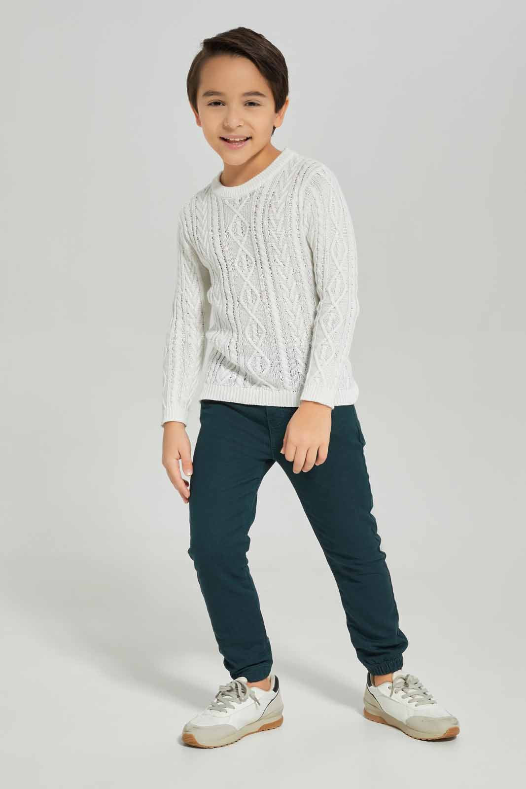 Redtag-Ecru-Cable-Jumper-BOY-Pullovers,-Category:Pullovers,-Colour:Ecru,-Deals:New-In,-Dept:Boys,-Filter:Boys-(2-to-8-Yrs),-New-In-BOY-APL,-Non-Sale,-Section:Boys-(0-to-14Yrs),-W22B-Boys-2 to 8 Years