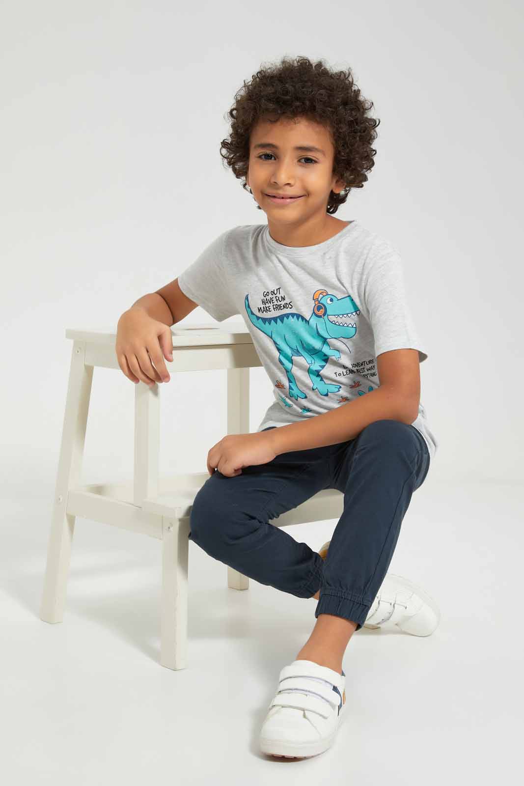 Redtag-Grey-Melon-Print-Short-Sleeve-T---shirt-BOY-T-Shirts,-Category:T-Shirts,-Colour:Grey,-Deals:New-In,-Filter:Boys-(2-to-8-Yrs),-New-In-BOY-APL,-Non-Sale,-Section:Boys-(0-to-14Yrs),-TBL,-W22A-Boys-2 to 8 Years