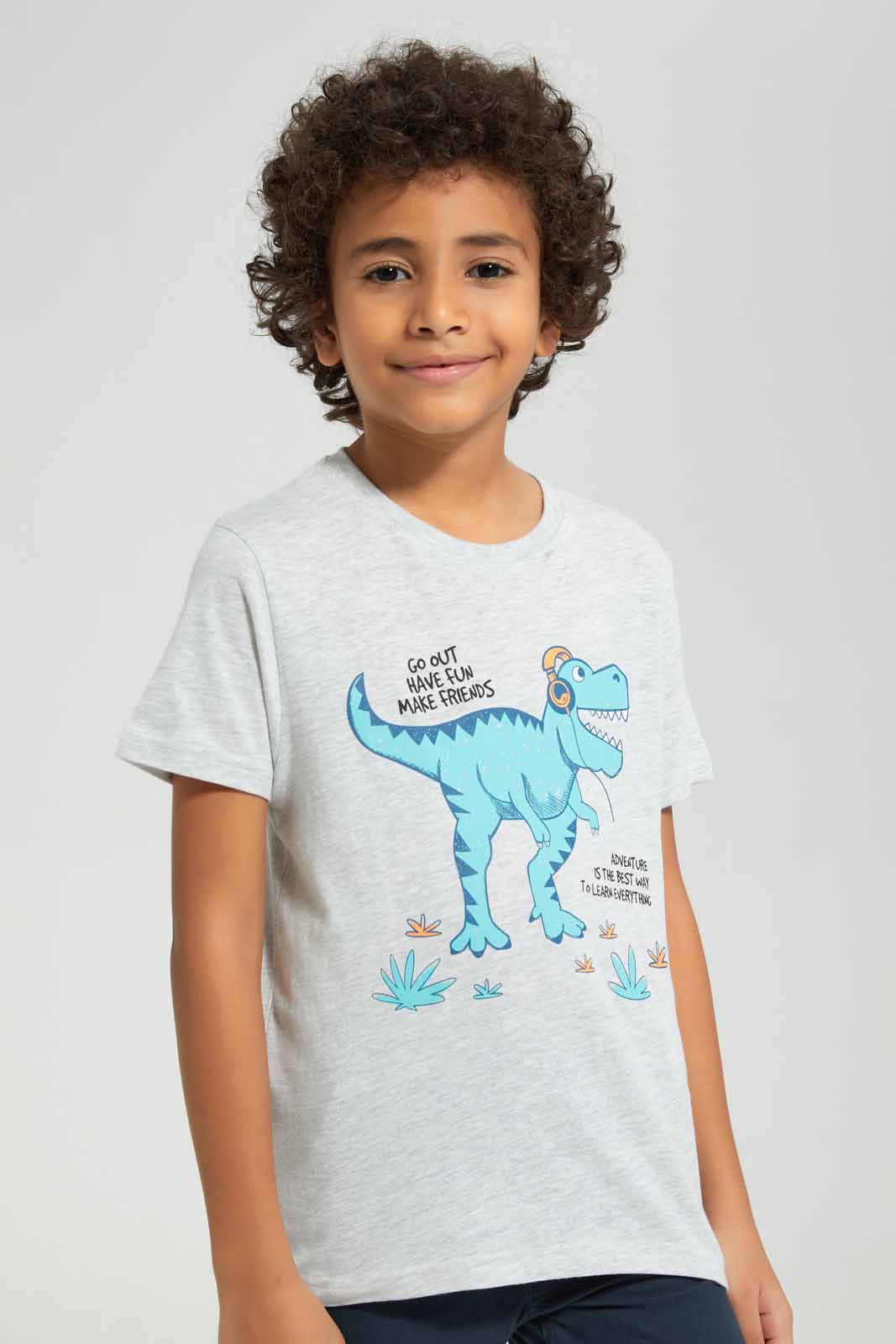 Redtag-Grey-Melon-Print-Short-Sleeve-T---shirt-BOY-T-Shirts,-Category:T-Shirts,-Colour:Grey,-Deals:New-In,-Filter:Boys-(2-to-8-Yrs),-New-In-BOY-APL,-Non-Sale,-Section:Boys-(0-to-14Yrs),-TBL,-W22A-Boys-2 to 8 Years