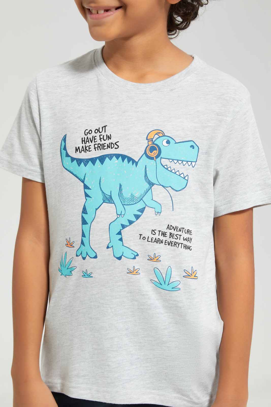 Redtag-Grey-Melon-Print-Short-Sleeve-T---shirt-BOY-T-Shirts,-Category:T-Shirts,-Colour:Grey,-Deals:New-In,-Filter:Boys-(2-to-8-Yrs),-New-In-BOY-APL,-Non-Sale,-Section:Boys-(0-to-14Yrs),-TBL,-W22A-Boys-2 to 8 Years