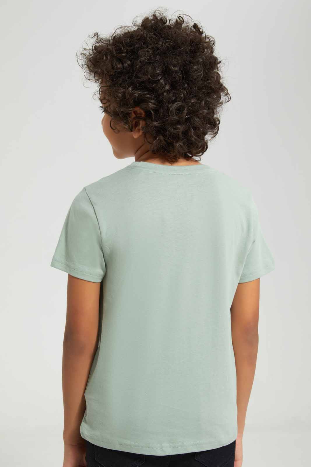 Redtag-Olive-T--Rex-Print-Short-Sleeve-T---shirt-BOY-T-Shirts,-Category:T-Shirts,-Colour:Olive,-Deals:New-In,-Filter:Boys-(2-to-8-Yrs),-New-In-BOY-APL,-Non-Sale,-Section:Boys-(0-to-14Yrs),-TBL,-W22A-Boys-2 to 8 Years