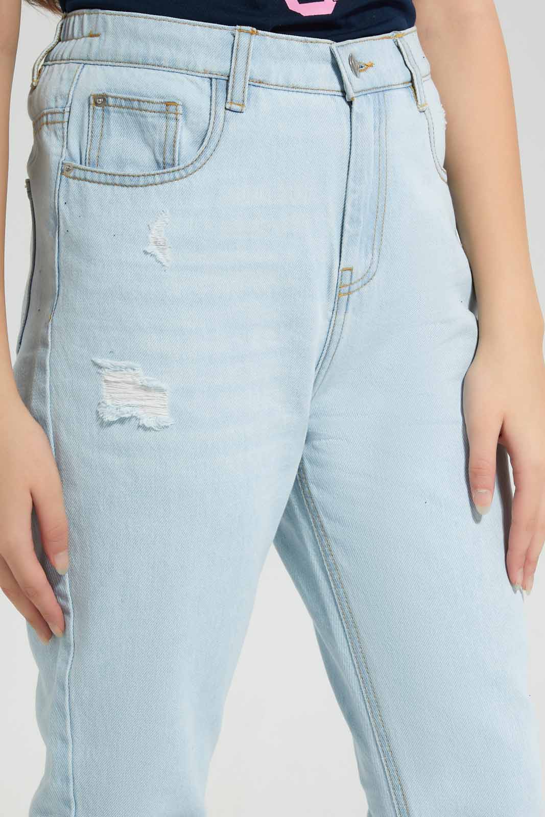 Redtag-Light-Wash-Mom's-Fit-Category:Jeggings,-Colour:Light-Wash,-Deals:New-In,-Filter:Senior-Girls-(8-to-14-Yrs),-FIT-WALL-(FTW),-GSR-Jeggings,-New-In-GSR-APL,-Non-Sale,-Section:Girls-(0-to-14Yrs),-W22B-Senior-Girls-9 to 14 Years