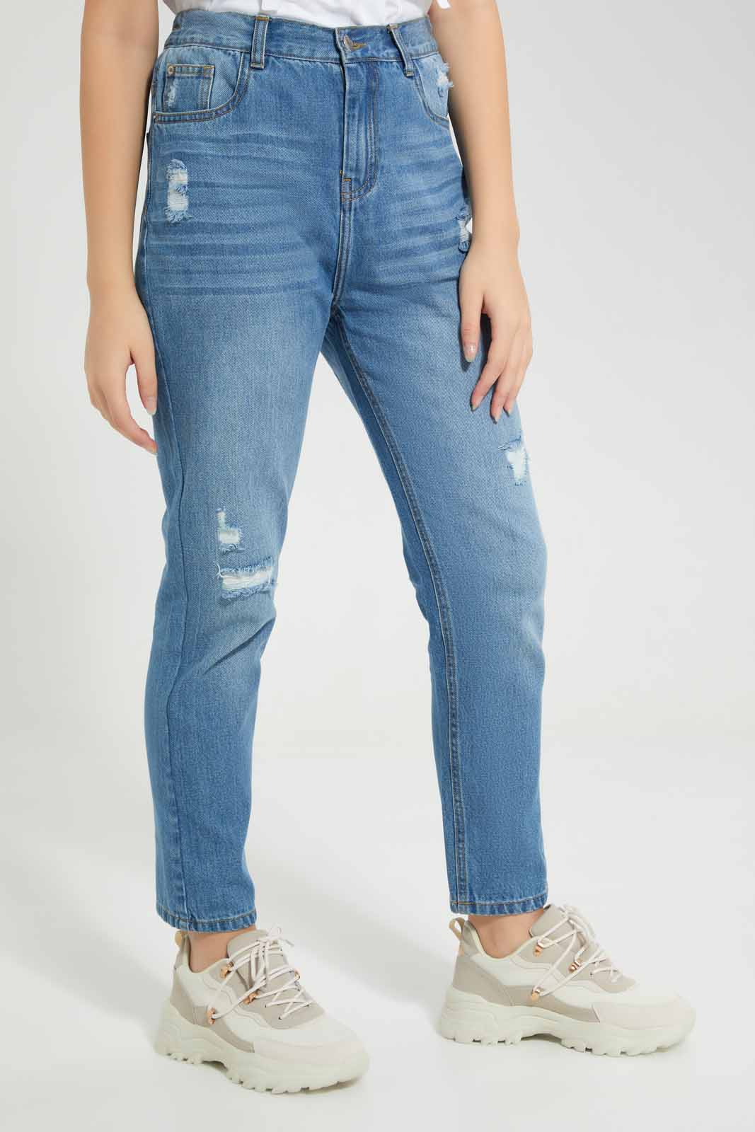 Redtag-Dk-Wash-Mon's-Fit-Category:Jeggings,-Colour:Dark-Wash,-Deals:New-In,-Filter:Senior-Girls-(8-to-14-Yrs),-FIT-WALL-(FTW),-GSR-Jeggings,-New-In-GSR-APL,-Non-Sale,-Section:Girls-(0-to-14Yrs),-W22B-Senior-Girls-9 to 14 Years