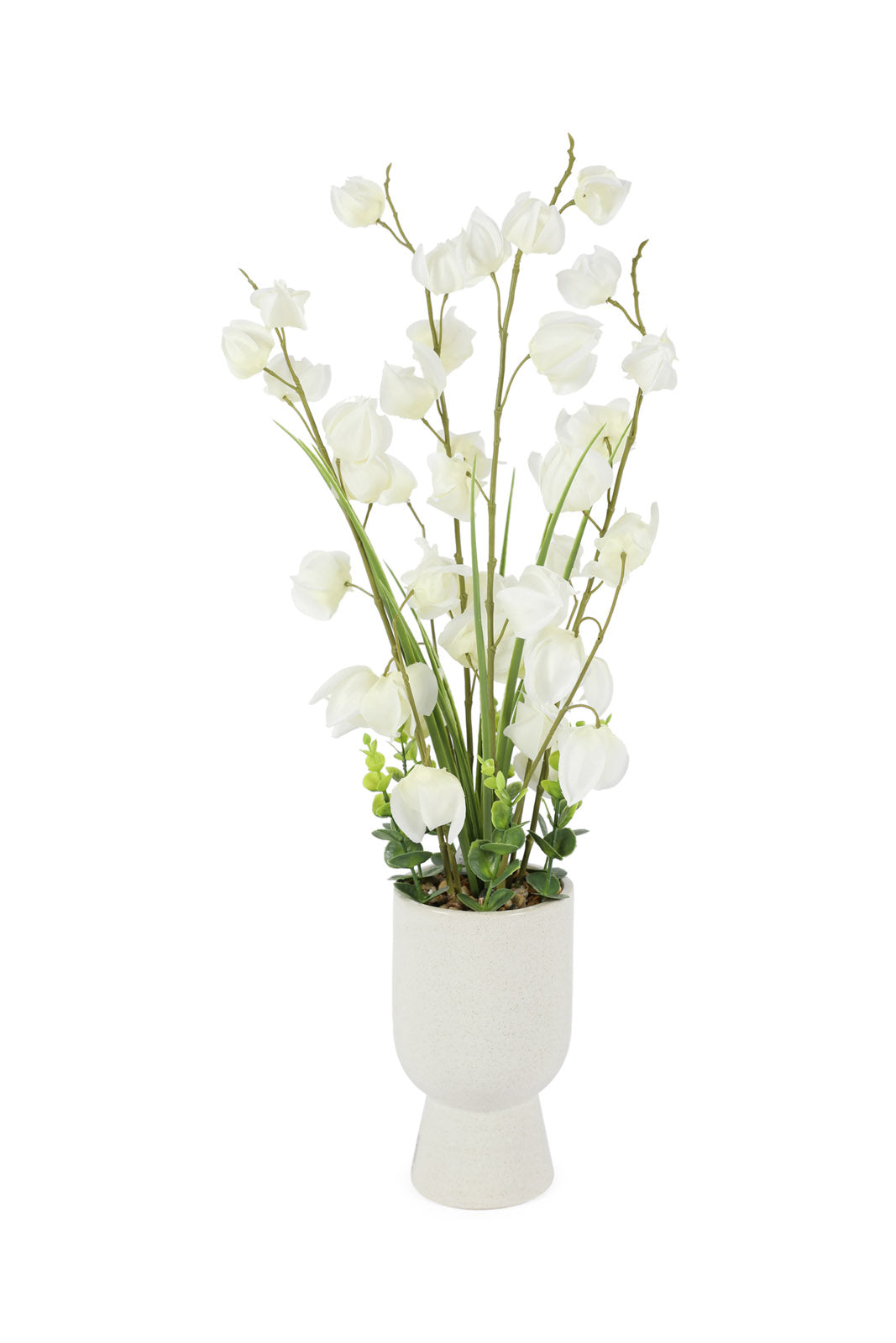 Redtag-White-Artificial-Whiteflower-In-Ceramic-Vase-Category:Plants-&-Flowers,-Colour:White,-Deals:New-In,-Dept:Home,-Filter:Home-Decor,-HMW-HOM-Decorative-Accessories,-New-In-HMW-HOM,-Non-Sale,-Section:Homewares,-W22B-Home-Decor-