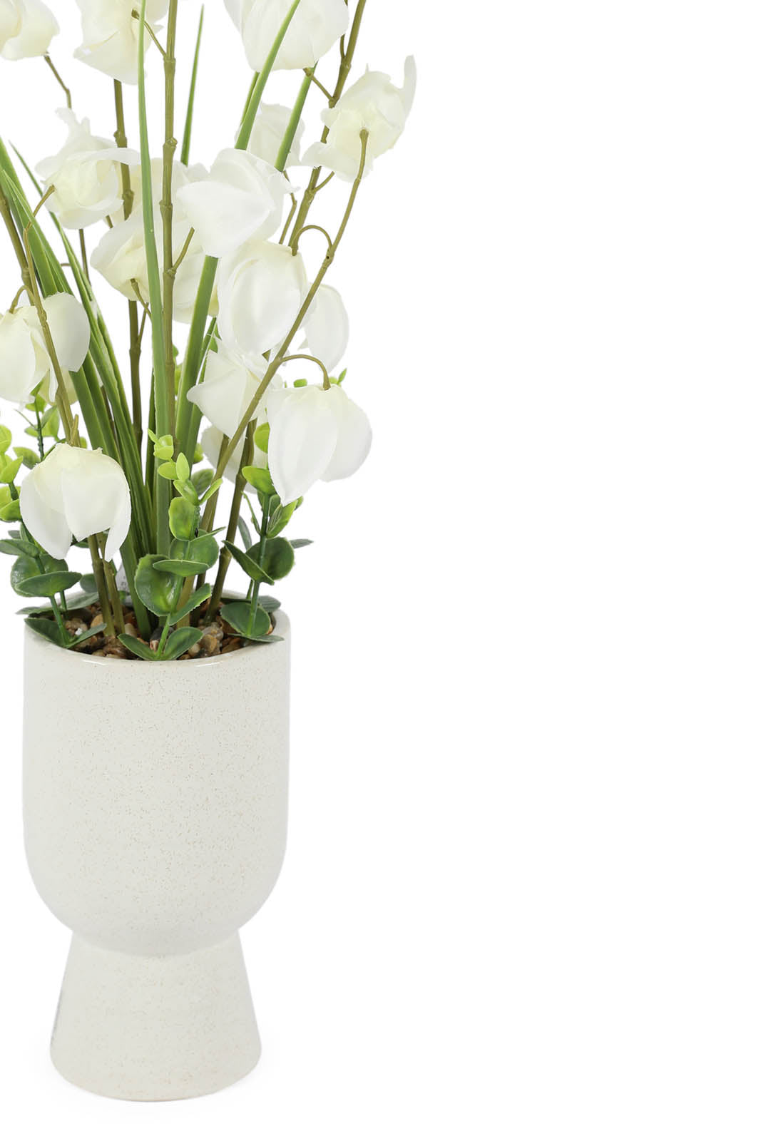 Redtag-White-Artificial-Whiteflower-In-Ceramic-Vase-Category:Plants-&-Flowers,-Colour:White,-Deals:New-In,-Dept:Home,-Filter:Home-Decor,-HMW-HOM-Decorative-Accessories,-New-In-HMW-HOM,-Non-Sale,-Section:Homewares,-W22B-Home-Decor-