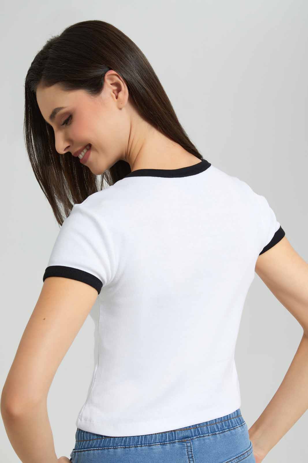 Redtag-White-Minnie-Ringer-T-Shirt-Category:T-Shirts,-Colour:White,-Deals:New-In,-Filter:Women's-Clothing,-New-In-Women-APL,-Non-Sale,-Section:Women,-W22A,-Women-T-Shirts-Women's-