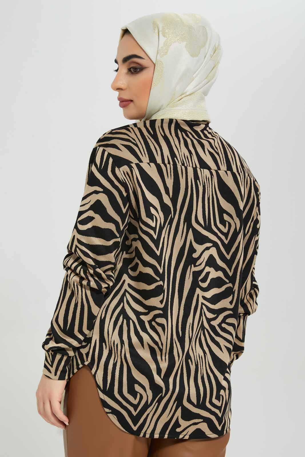 Redtag-Pinted-Collared-Knittted-Jaquard-Shirt-Category:Blouses,-Colour:Assorted,-Deals:New-In,-Filter:Women's-Clothing,-LMC,-Modest,-New-In-Women-APL,-Non-Sale,-Section:Women,-W22B,-Women-Blouses--