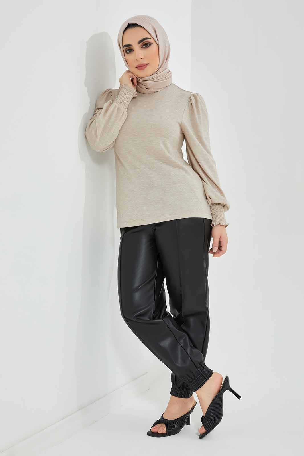 Redtag-Oatmeal-Melange-Knitted-top-Category:Tops,-Colour:Brown,-Deals:New-In,-Filter:Women's-Clothing,-LMC,-Modest,-New-In-Women-APL,-Non-Sale,-Section:Women,-W22B,-Women-Tops--